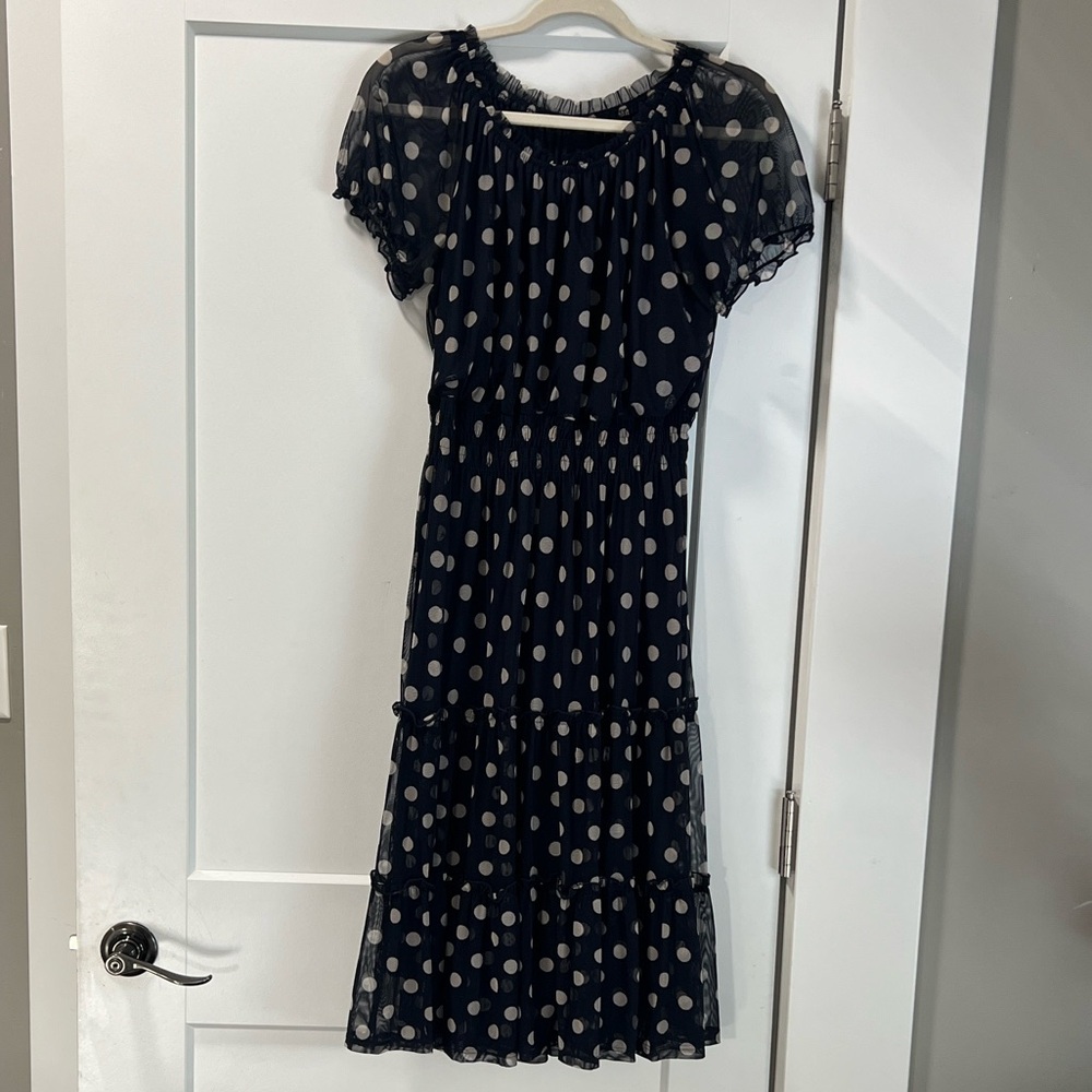 Elegant Black Polka Dot Dress